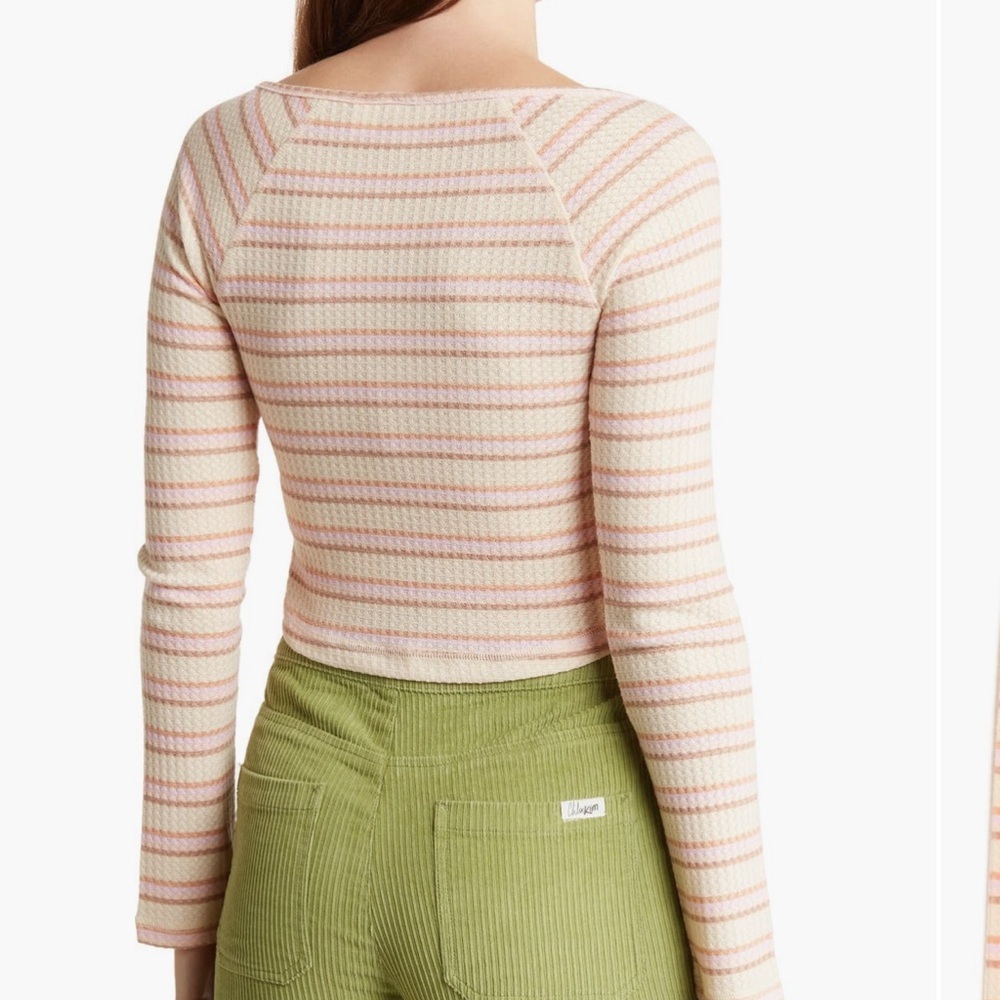 NEW! Roxy Crop Waffle Knit Top - Picture 2 of 9